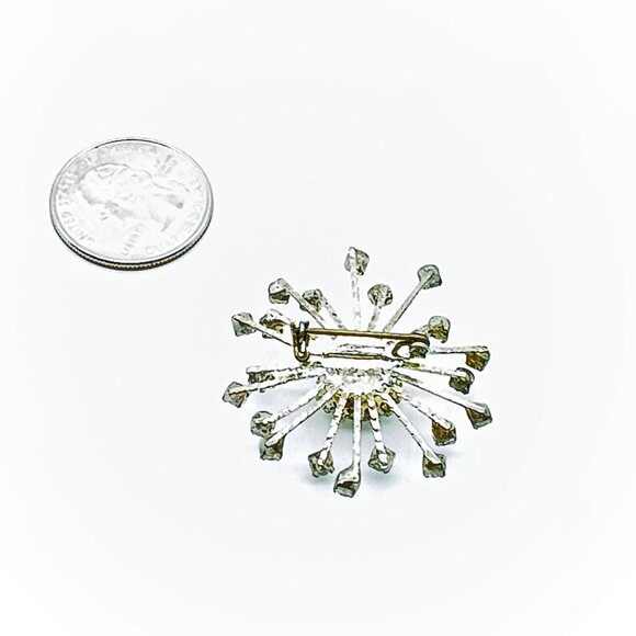 Vintage Rhinestone Starburst Brooch Pin - Picture 3 of 3